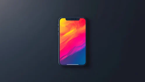 Modern smartphone displays vibrant gradient wallpaper design