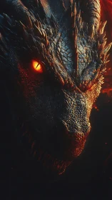 Infernal dragon close-up rendered in molten cinematic light.