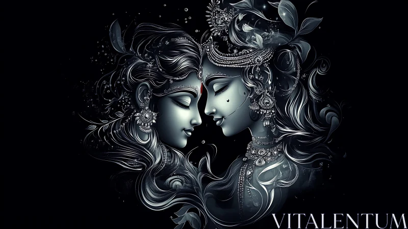 Dual-Profile Sculptural Rendering: Mirrored Figurative Geometry.