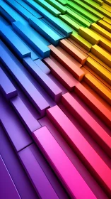 Chromatic bar structures forming a diagonal rainbow field.