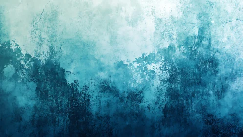 Abstract blue textured wall background with watercolor effect.
