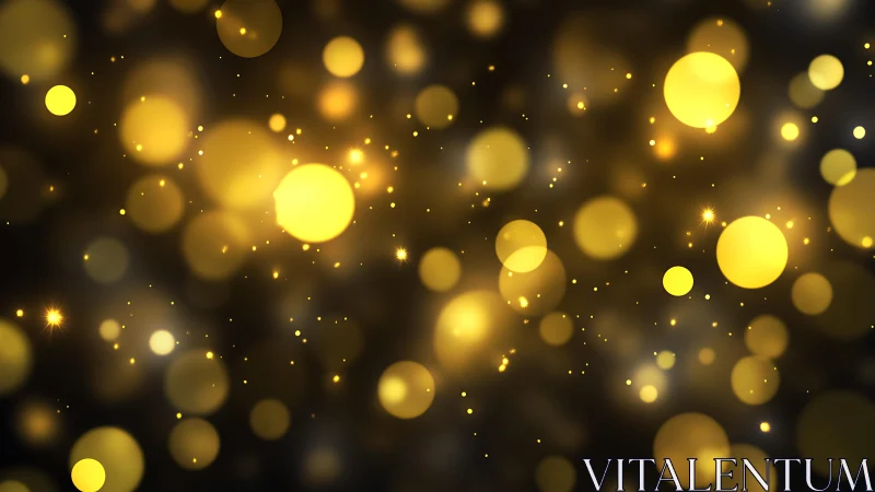 Golden bokeh lights abstract background with soft glowing circles.