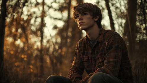 Backlit woodland portrait captures shallow depth and warm bokeh