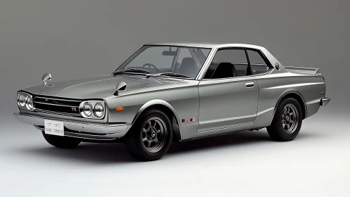 Photorealistic studio profile of vintage Japanese sports coupe.