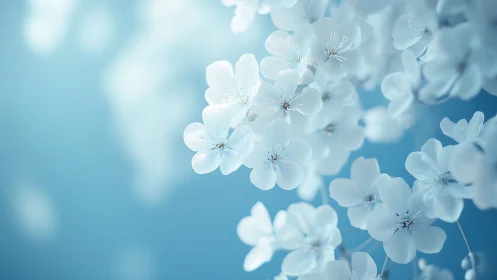 Crystalline Blooms Dancing Through Azure Dreamscape.