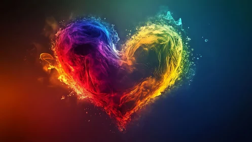 Luminous Heart Form with Gradient Color Spectrum.