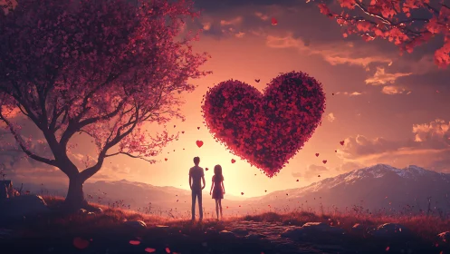 Two Hearts Beneath a Sunset Dream.