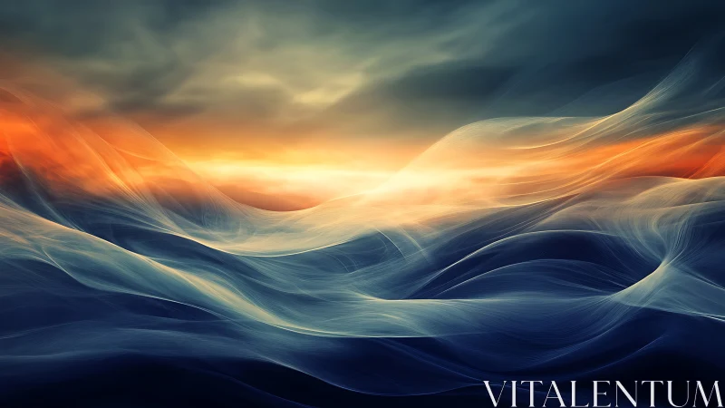 Layered abstract seascape under diffuse luminous horizon.