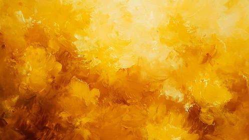 Golden abstract oil texture radiates warm glowing light