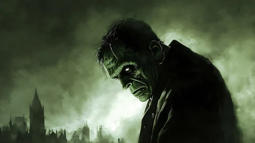 Nocturnal bio-construct amid toxic Gothic industrial skyline.