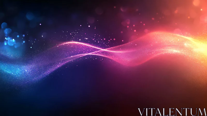 Bokeh-lit chromatic light trails with intersecting spectral waves