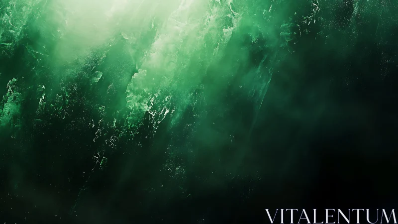 Abstract emerald green mist with smoky texture digital art.
