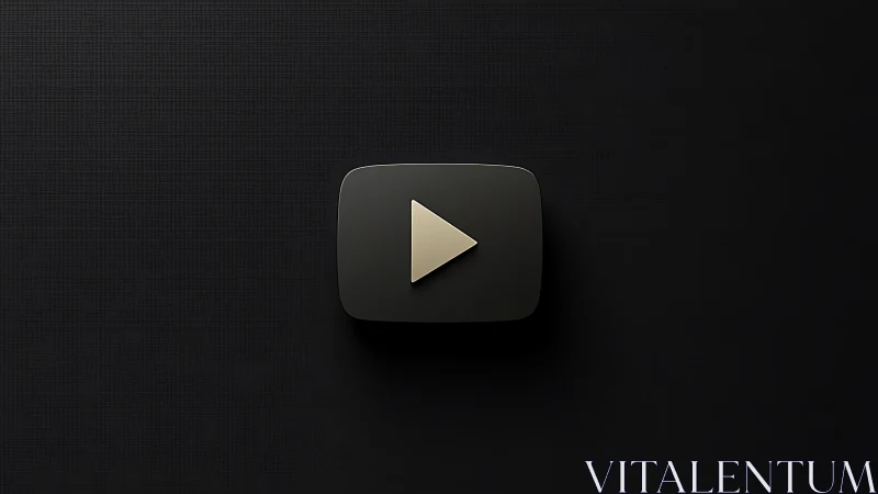Minimalist black play button icon on dark textured background.