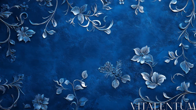 Frost-Kissed Botanical Dance Across Midnight Canvas