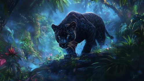 Black Panther's Luminous Jungle Journey Through Enchanted Forests.