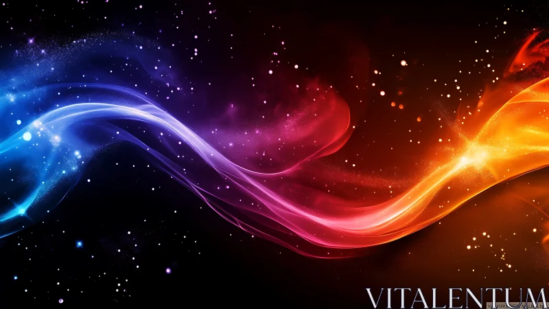 Tri-color light waves on dark background in digital abstraction.