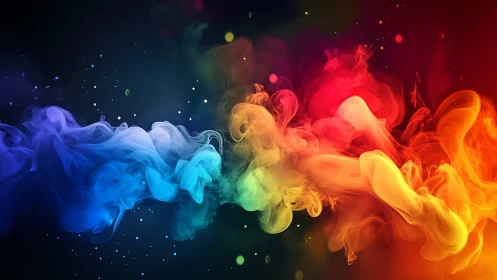 Chromatic smoke waves in luminous abstract motionscape.