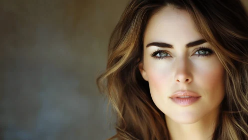 Calm storm of green eyes in softly glowing portrait light.