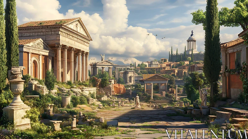 Sunlit ancient Roman forum invites a quiet wander