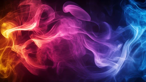 Colored gaseous wisps form continuous gradients across frame