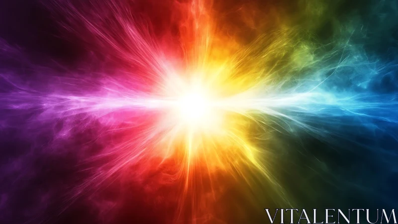 Radiant multicolor energy burst with symmetric light dispersion