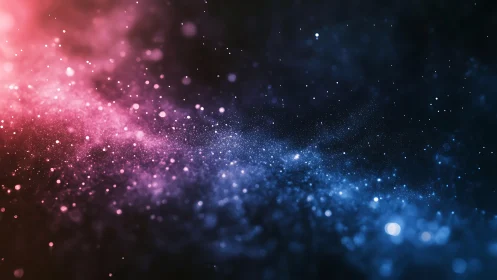 Stellar dust river drifting between rose and sapphire voids.