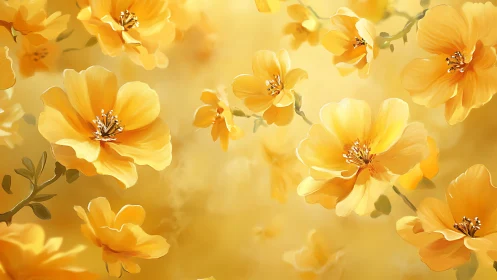 Golden Blooms in Sunlit Warmth.