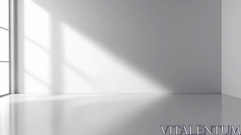 Minimalist white interior corner with soft window light.