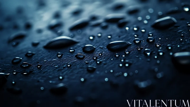 Specular micro-droplets on dark substrate under raking light.