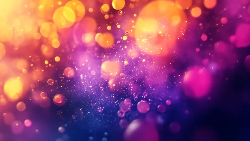 Vibrant Abstract Bokeh Lights in Orange, Purple, and Pink Tones.