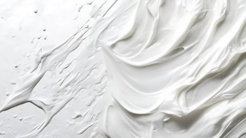 Smooth abstract white paint texture with creamy brush strokes.