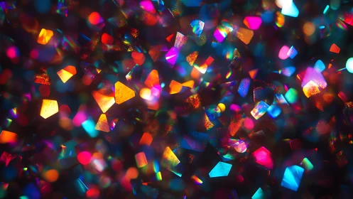 Colorful geometric light shards in abstract closeup view.