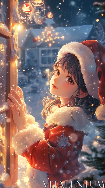 Snowlit Christmas wish beside a glowing winter window.