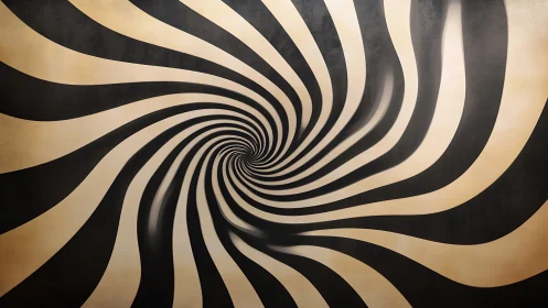 Radial vortex spiral forms hypnotic black and beige tunnel