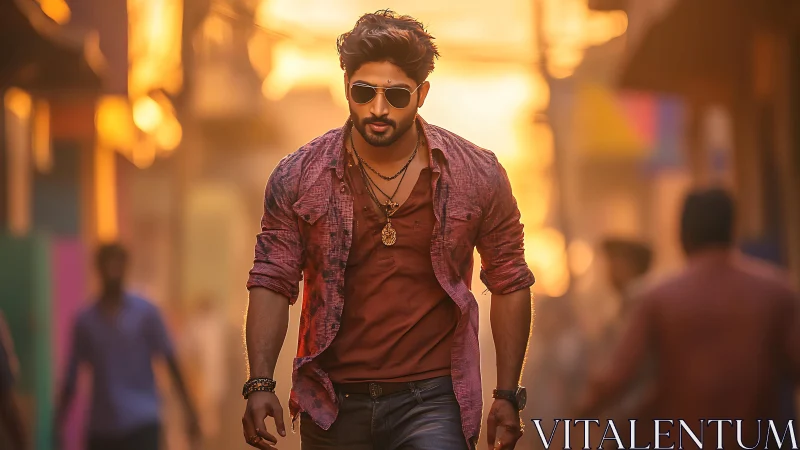 Backlit street portrait isolates subject with shallow depth of field