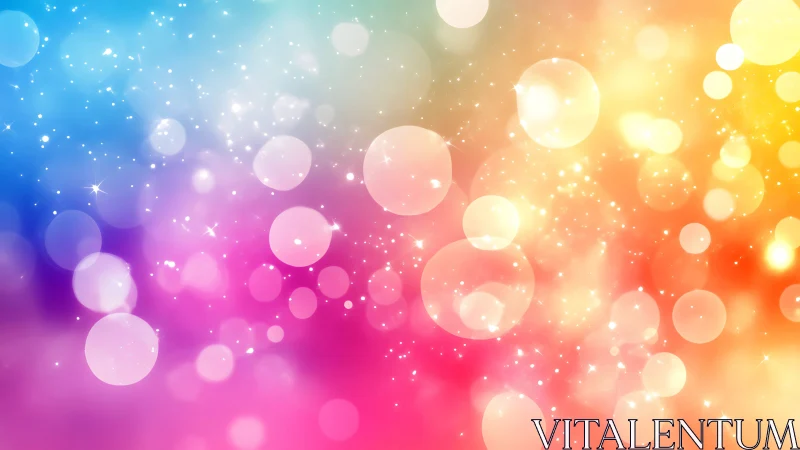 Glowing rainbow bokeh lights in a dreamy, sparkling haze.