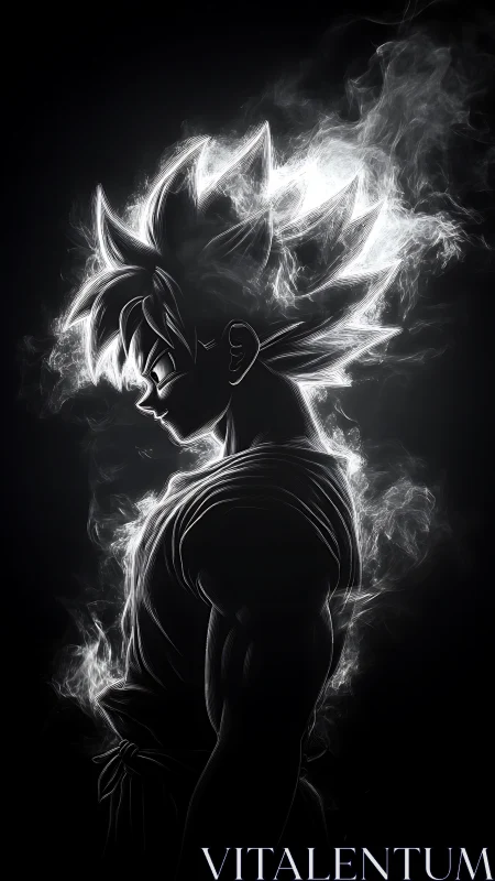 Electric hero silhouette glows with fierce, focused power