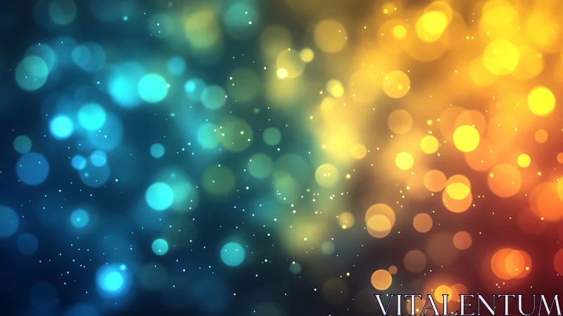 Bokeh nebula of teal and ember lights in dreamy collision.