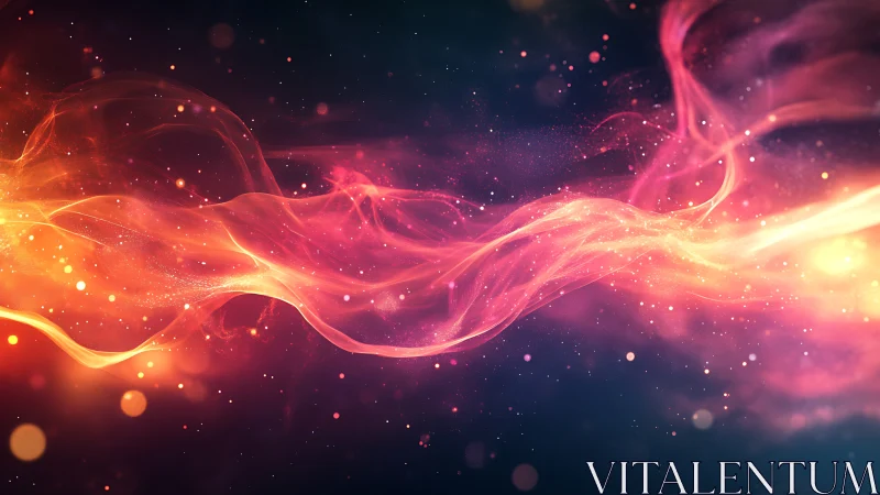 Luminescent plasma flow with dynamic particle dispersion and chromatic gradient transitions