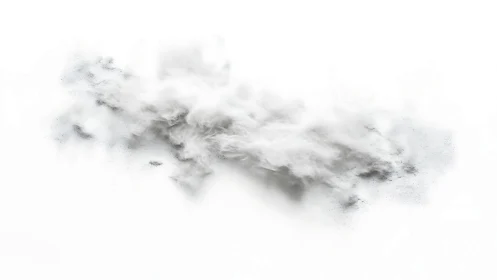 Soft white dust cloud drifts across a clean white void.