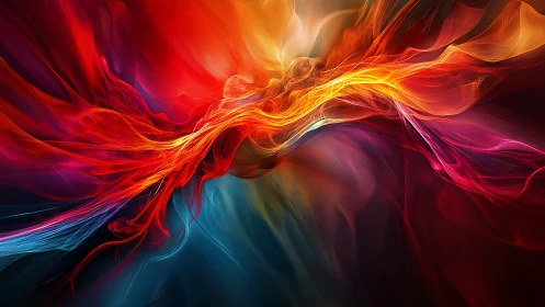 Molten aurora river ignites a storm of electric color.