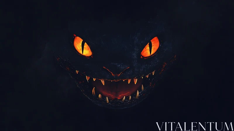 Night-born demon cat grins with molten ember jaws