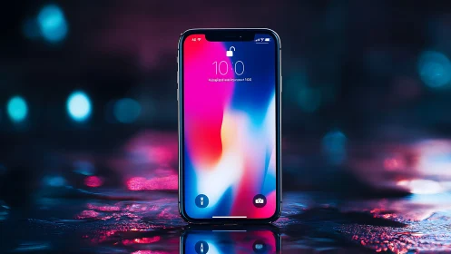 Modern iPhone Glowing with Vibrant Digital Aesthetic.