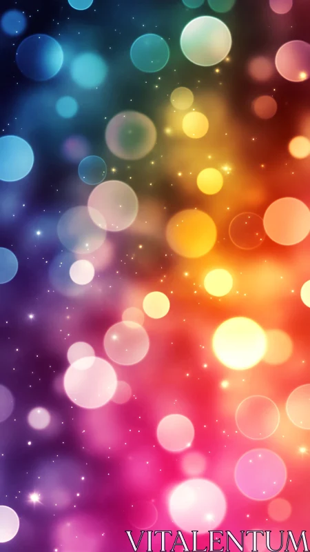 Multicolor bokeh gradient with luminous circular light orbs