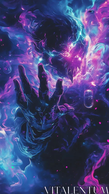 Nebulous spectral entity forming from bioluminescent plasma clouds