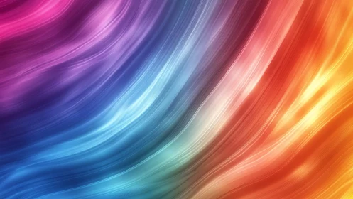 Luminous rainbow waves flowing in a soft, colorful breeze.