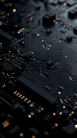 Circuit board macro render shows dark traces and components