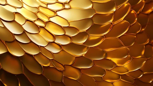 Shiny golden scales close-up in abstract modern digital art style.
