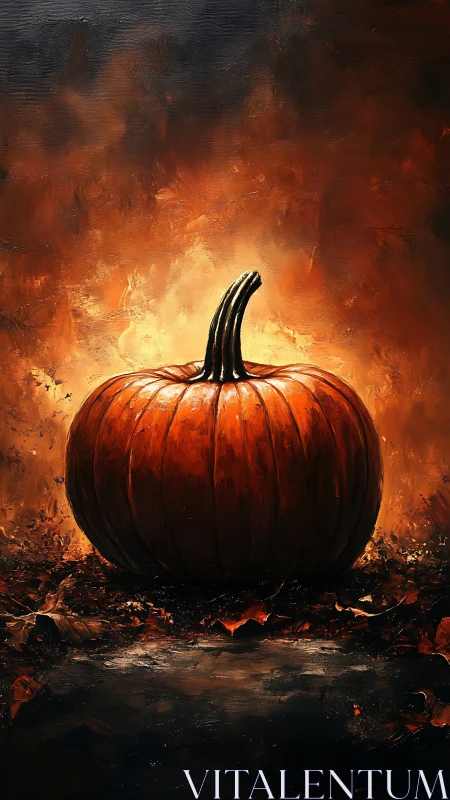 Fiery Pumpkin Magic Glows Warmly in Flames.