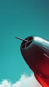 Aero-engine nacelle close-up with stylized chromatic lighting.